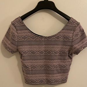Purple/Black H&M Crop Top